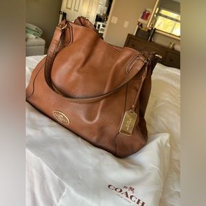 Coach Brown Satchel with Gold Detail